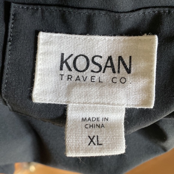 KOSAN Go Travel WRAP Dress Black POCKETS Packable XL EXCELLENT - Picture 2 of 7